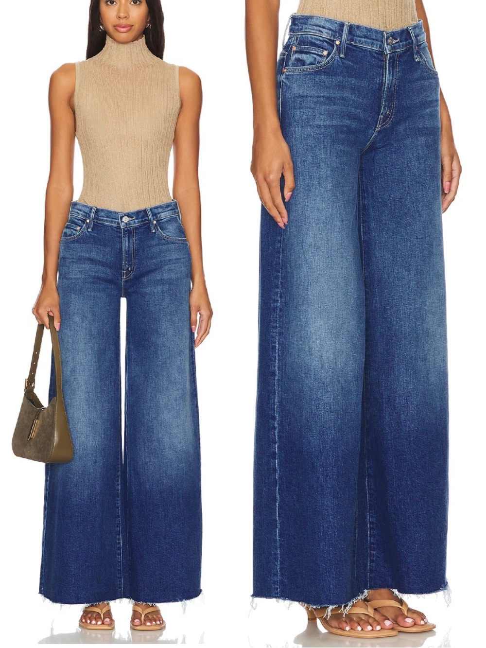 MOTHER Swisher Sneak Fray Jeans Punch Buggy Blue Size 25 EUC